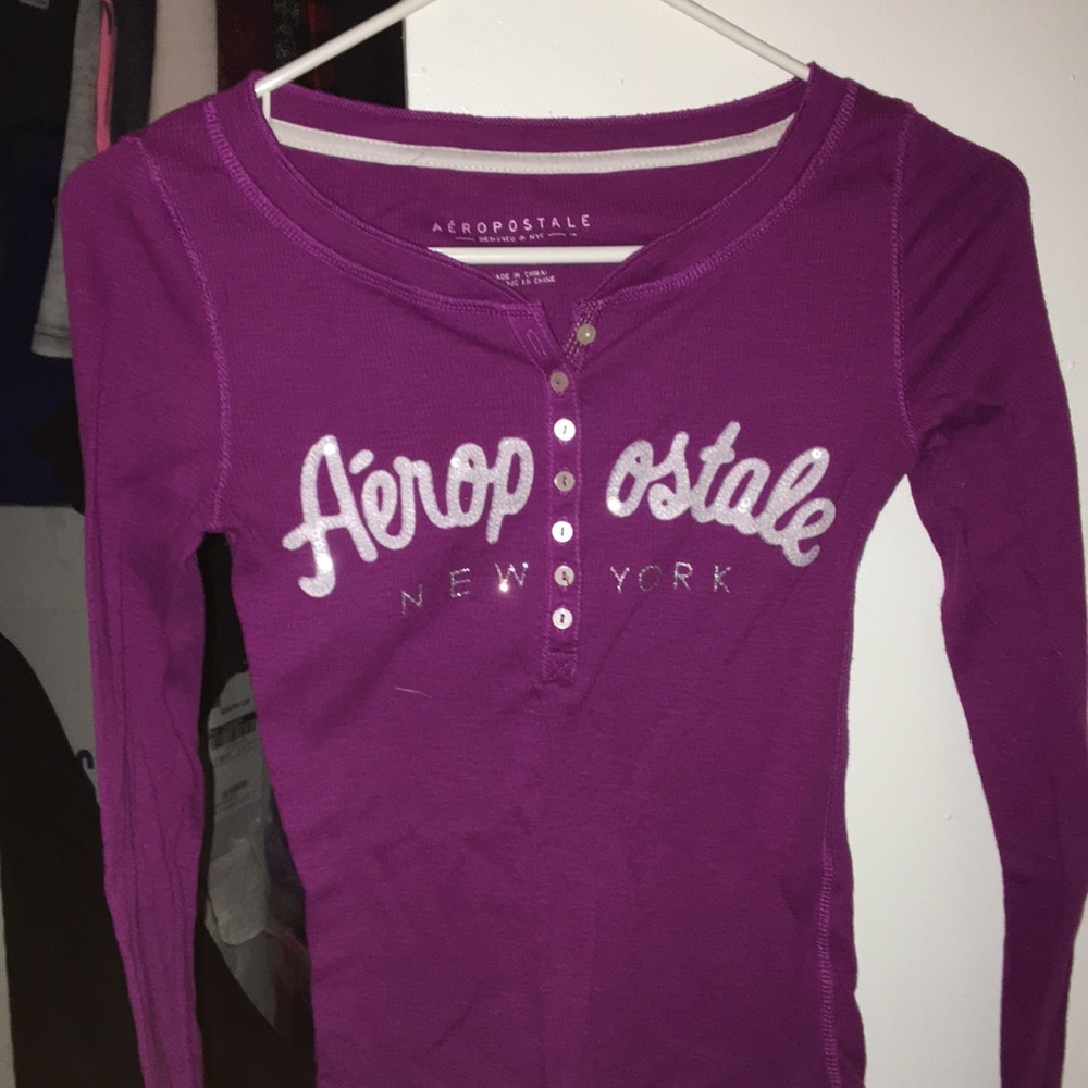 Maroon purple long sleeve shirt